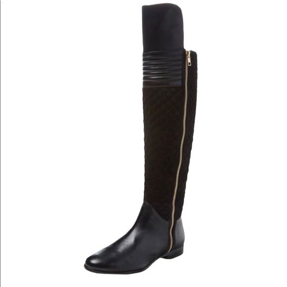 Renvy Shoes - Renvy Black Melina Over The Knee Quilted Boots